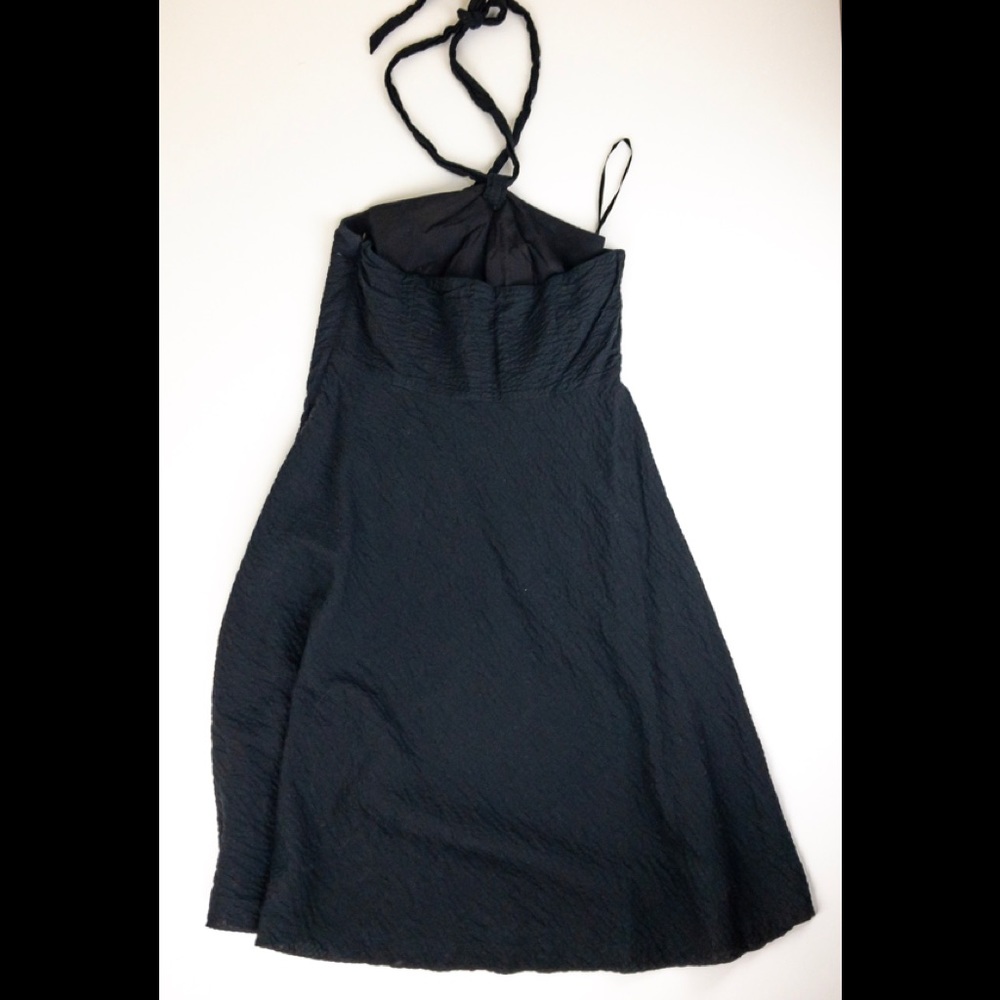 J. Crew Dress Halter Cotton Black Size 10 - Picture 7 of 7